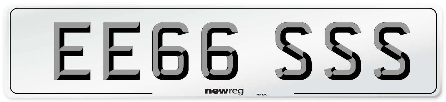 EE66 SSS Front Number Plate