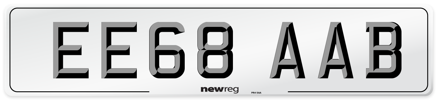EE68 AAB Front Number Plate