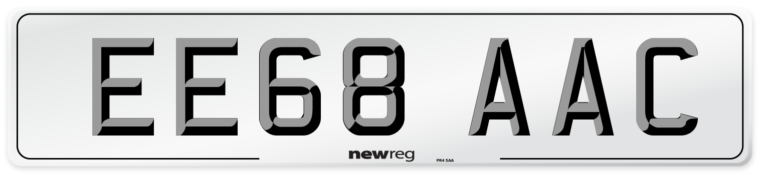 EE68 AAC Front Number Plate
