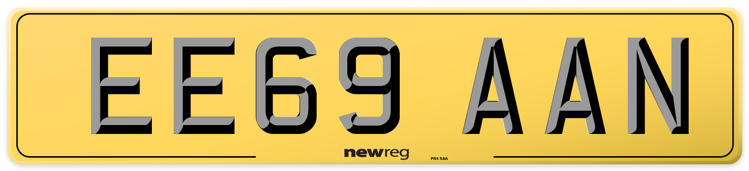 EE69 AAN Rear Number Plate