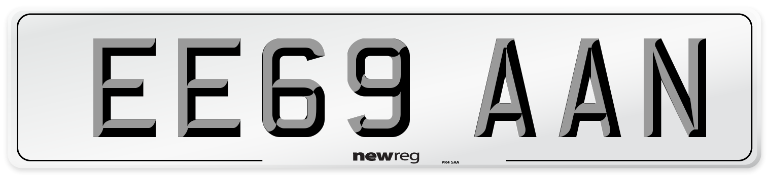 EE69 AAN Front Number Plate