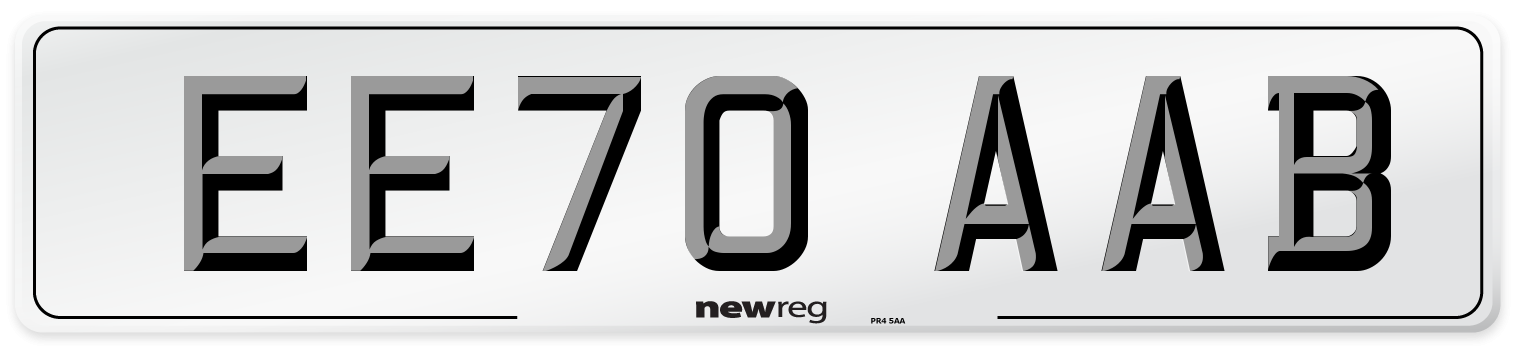 EE70 AAB Front Number Plate