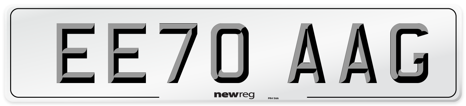 EE70 AAG Front Number Plate