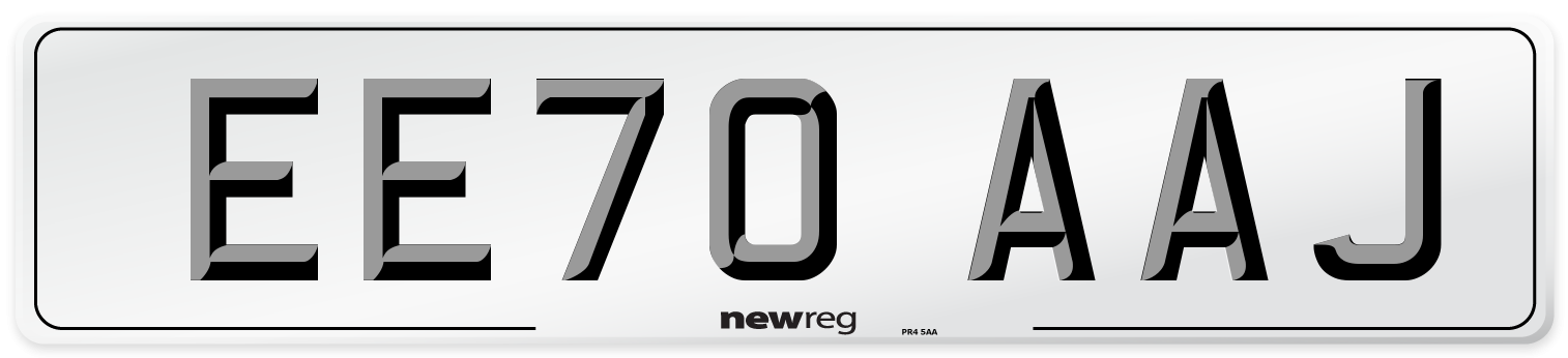 EE70 AAJ Front Number Plate