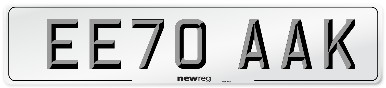 EE70 AAK Front Number Plate