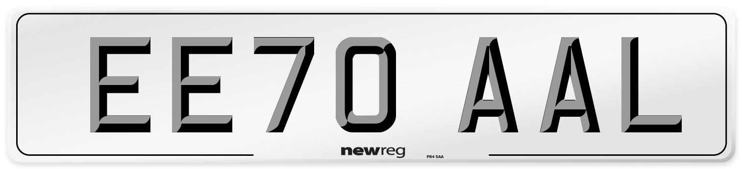 EE70 AAL Front Number Plate