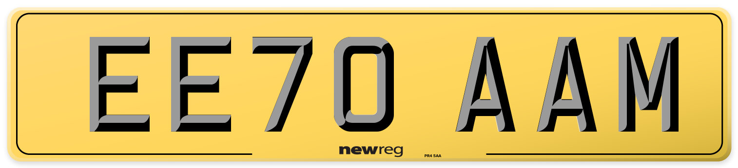 EE70 AAM Rear Number Plate