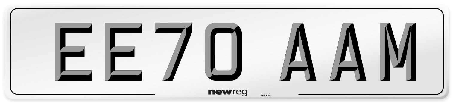 EE70 AAM Front Number Plate
