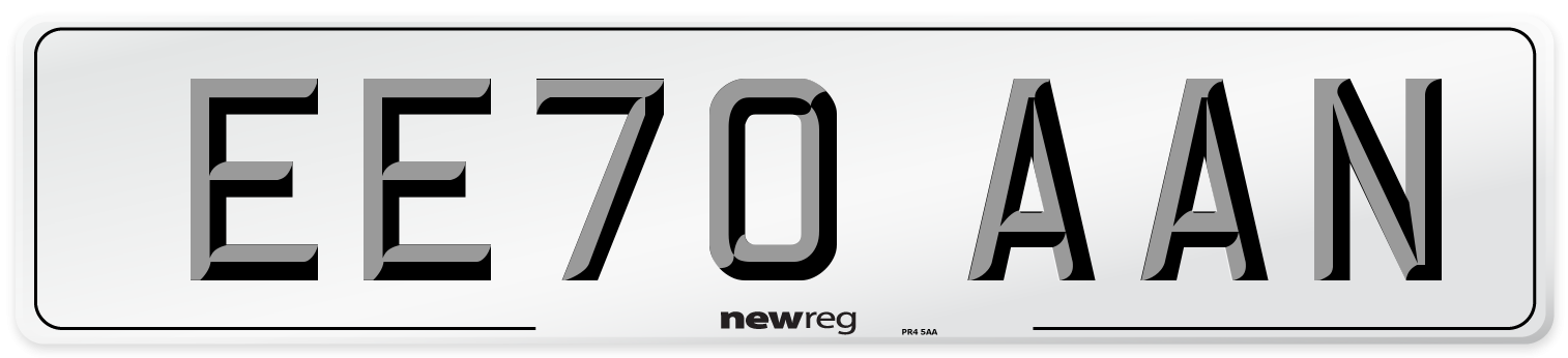 EE70 AAN Front Number Plate