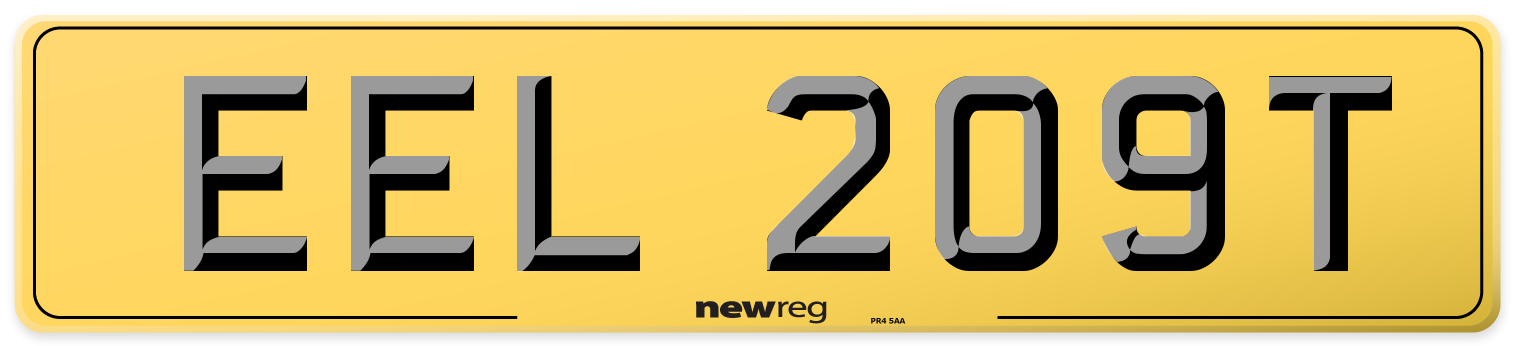 EEL 209T Rear Number Plate