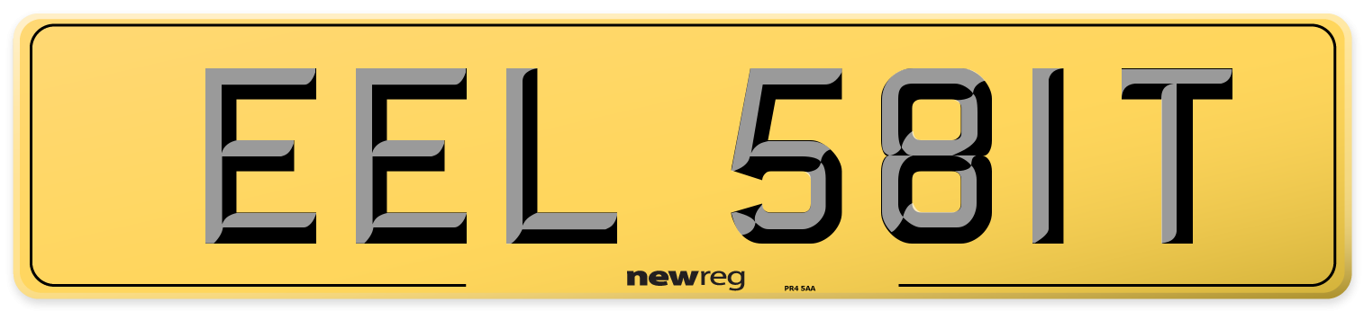 EEL 581T Rear Number Plate
