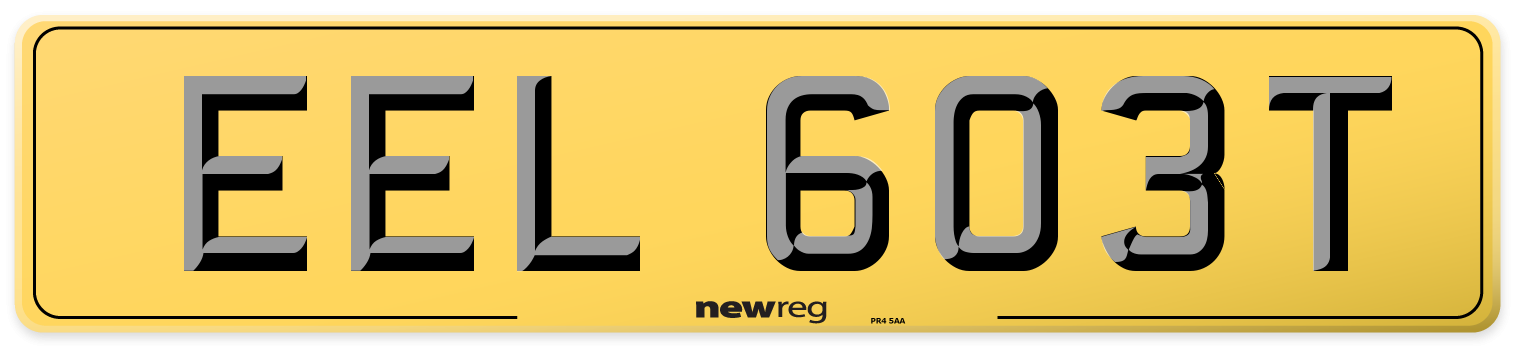 EEL 603T Rear Number Plate
