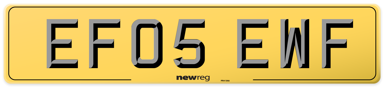 EF05 EWF Rear Number Plate