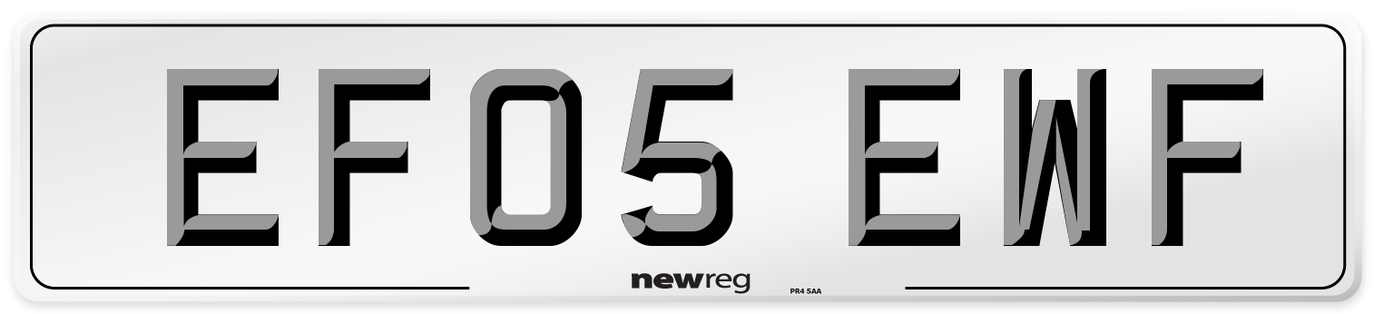 EF05 EWF Front Number Plate