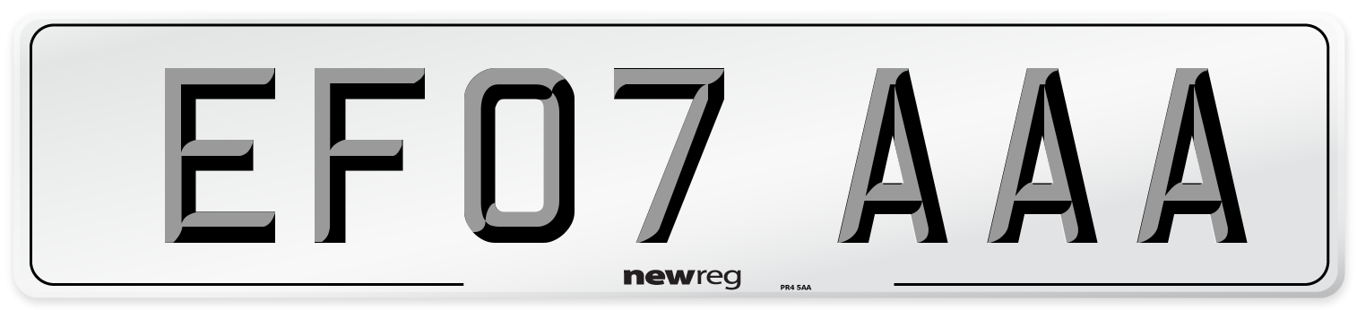 EF07 AAA Front Number Plate