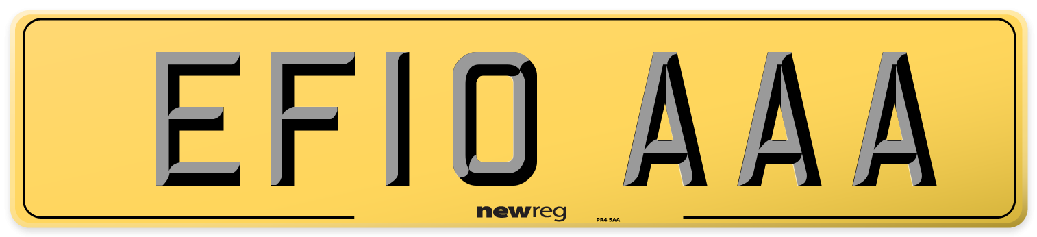 EF10 AAA Rear Number Plate