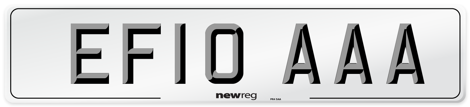 EF10 AAA Front Number Plate