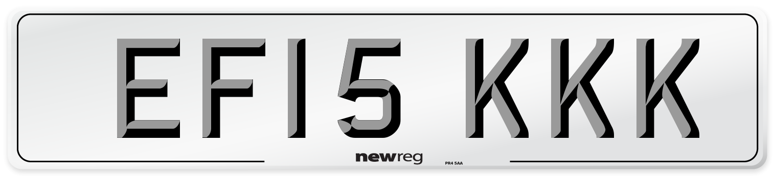 EF15 KKK Front Number Plate