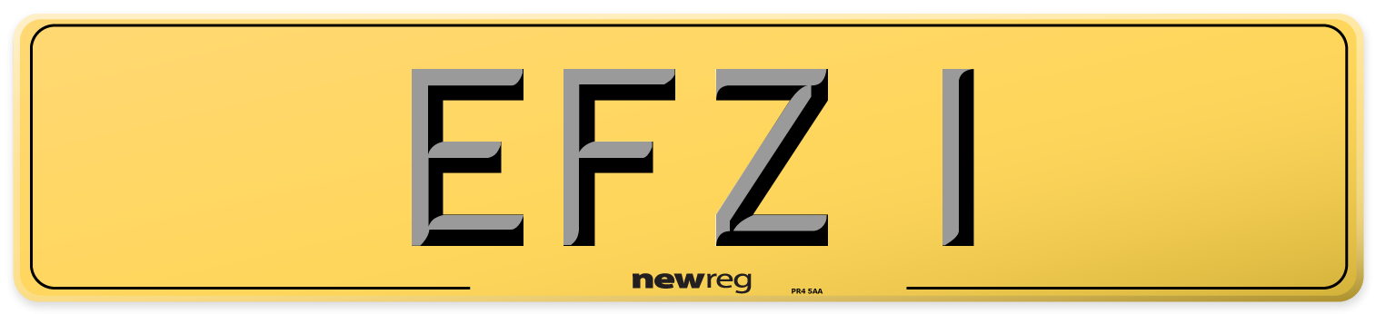 EFZ 1 Rear Number Plate