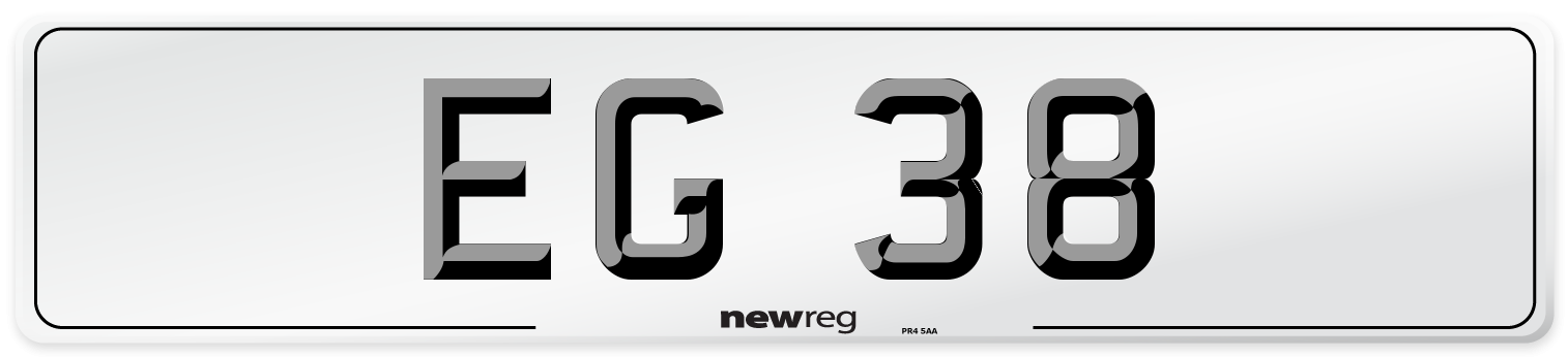 EG 38 Front Number Plate