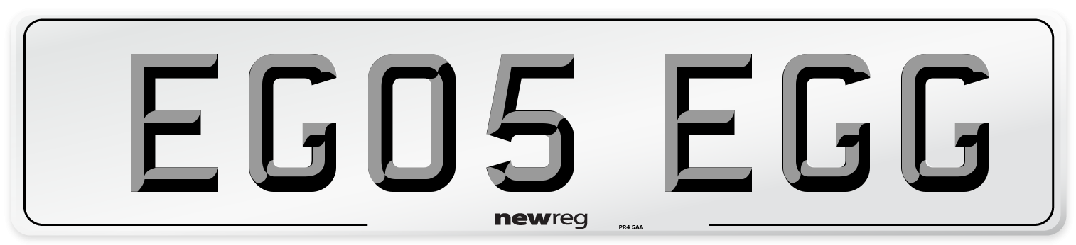 EG05 EGG Front Number Plate