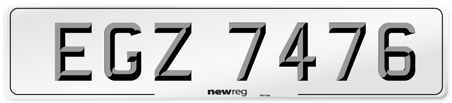 EGZ 7476 Front Number Plate