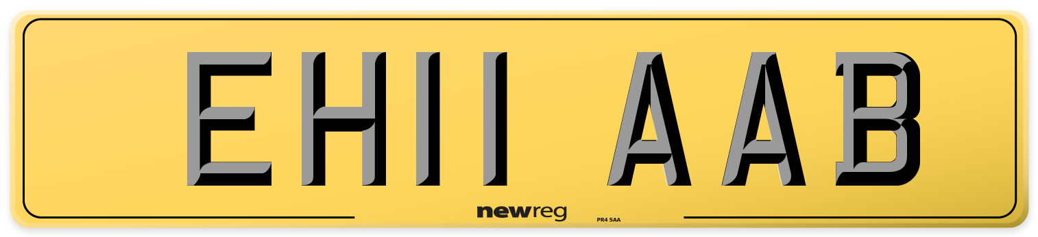 EH11 AAB Rear Number Plate