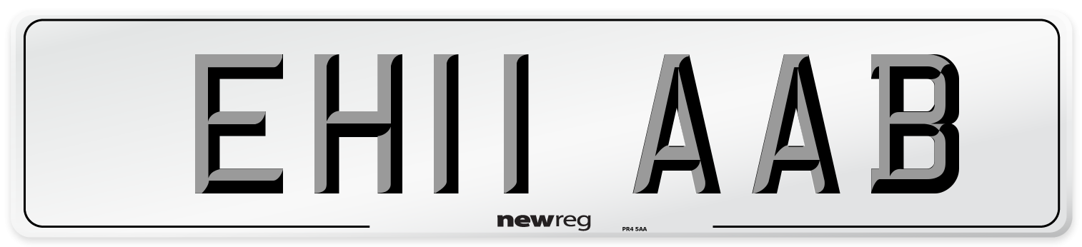 EH11 AAB Front Number Plate