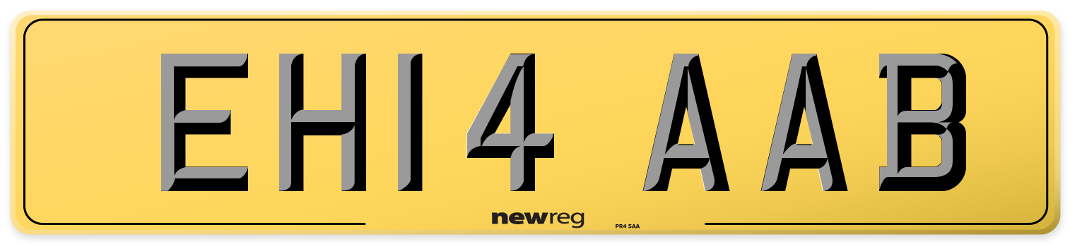EH14 AAB Rear Number Plate