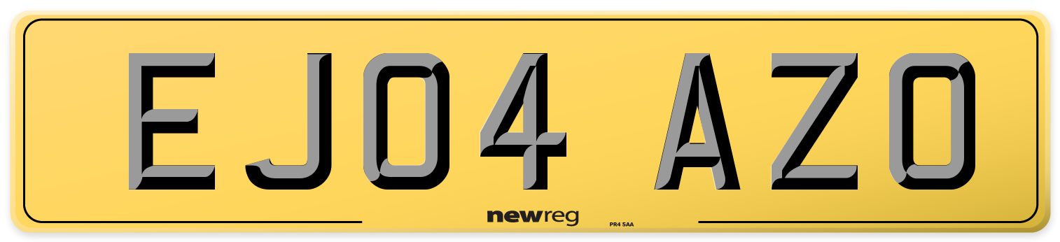 EJ04 AZO Rear Number Plate