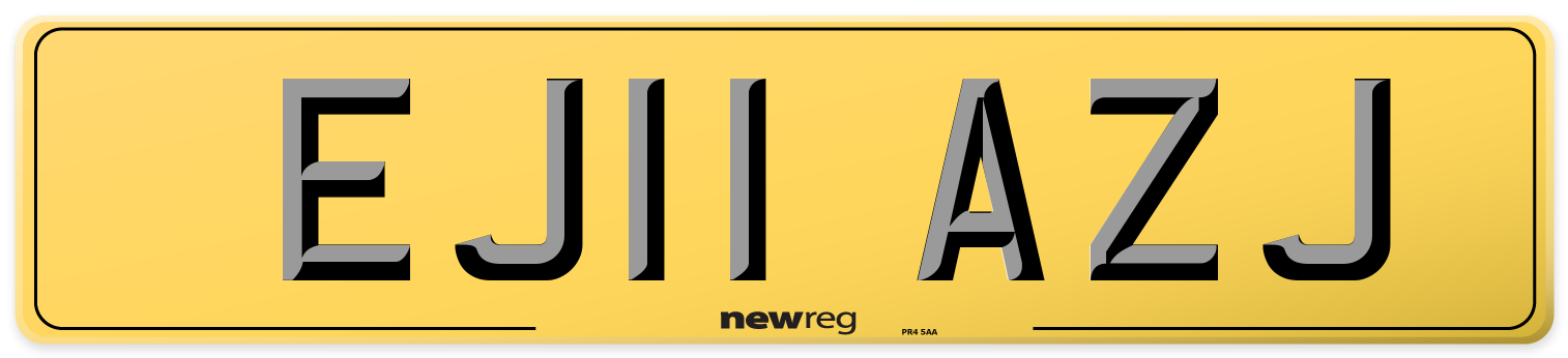 EJ11 AZJ Rear Number Plate