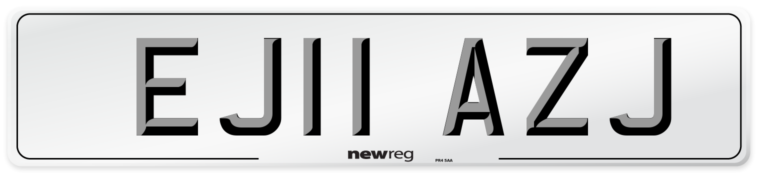 EJ11 AZJ Front Number Plate