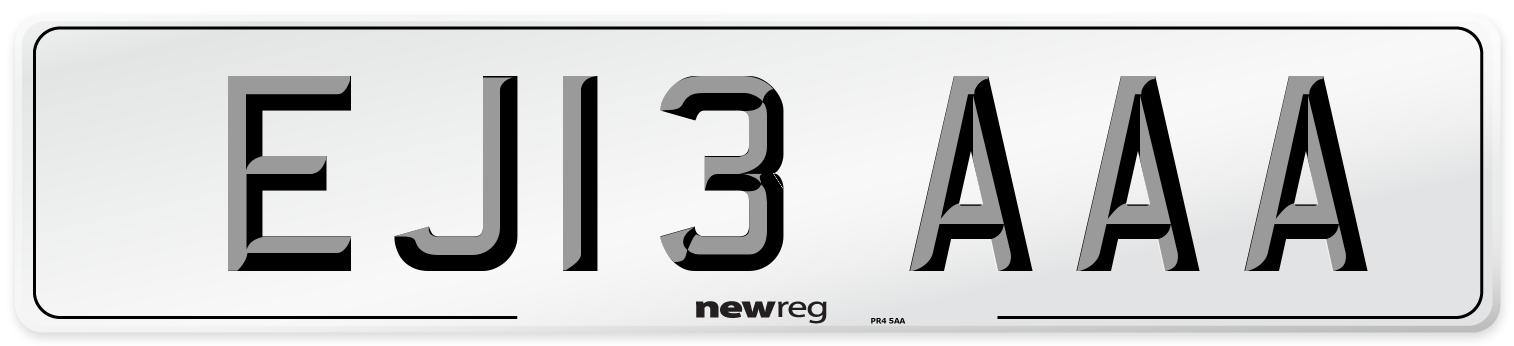 EJ13 AAA Front Number Plate