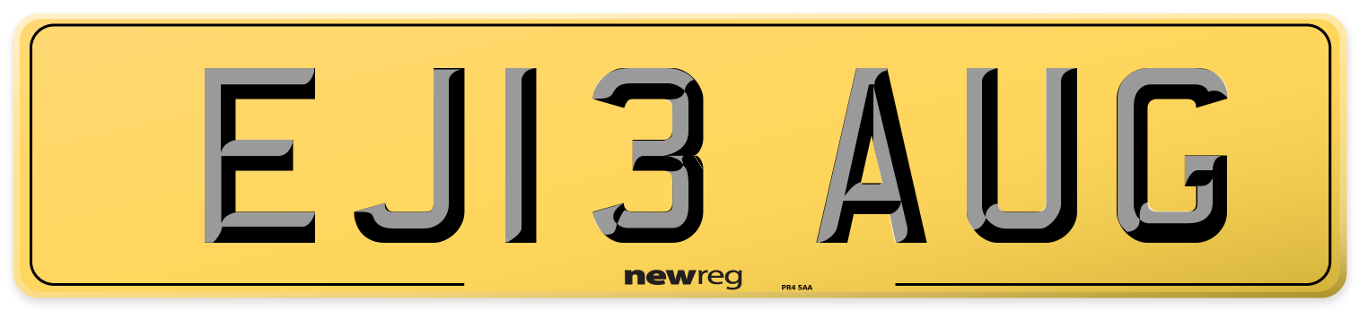 EJ13 AUG Rear Number Plate