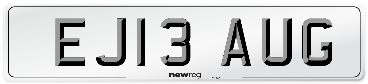 EJ13 AUG Front Number Plate