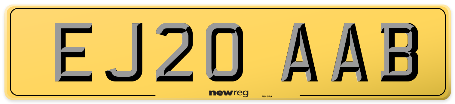 EJ20 AAB Rear Number Plate