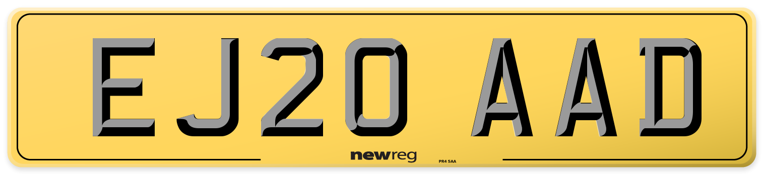 EJ20 AAD Rear Number Plate