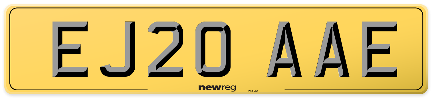 EJ20 AAE Rear Number Plate