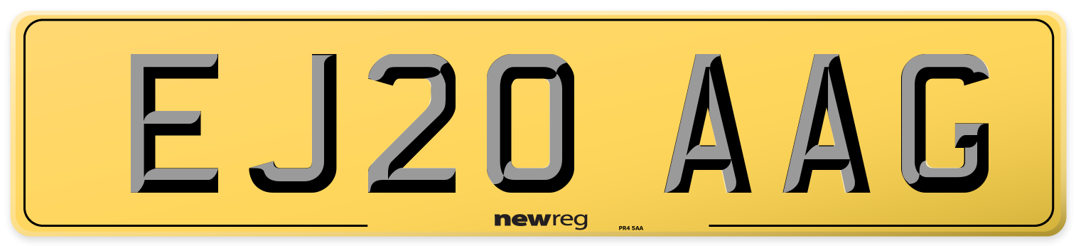EJ20 AAG Rear Number Plate