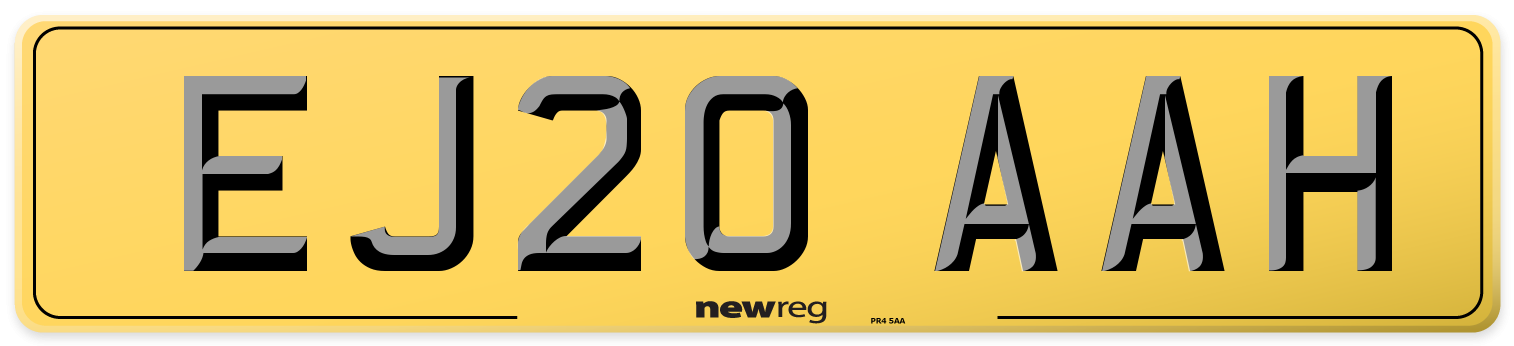 EJ20 AAH Rear Number Plate