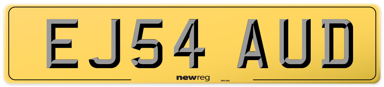 EJ54 AUD Rear Number Plate