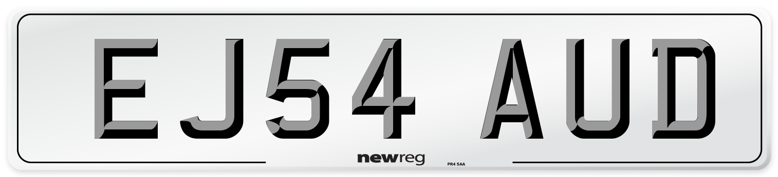 EJ54 AUD Front Number Plate