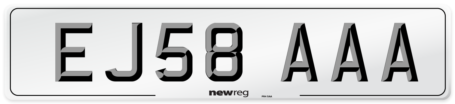 EJ58 AAA Front Number Plate