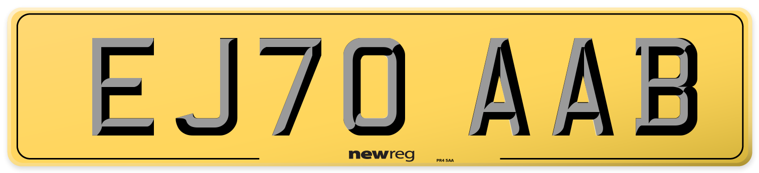 EJ70 AAB Rear Number Plate