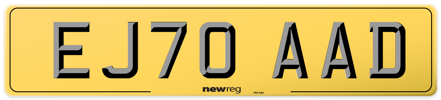 EJ70 AAD Rear Number Plate