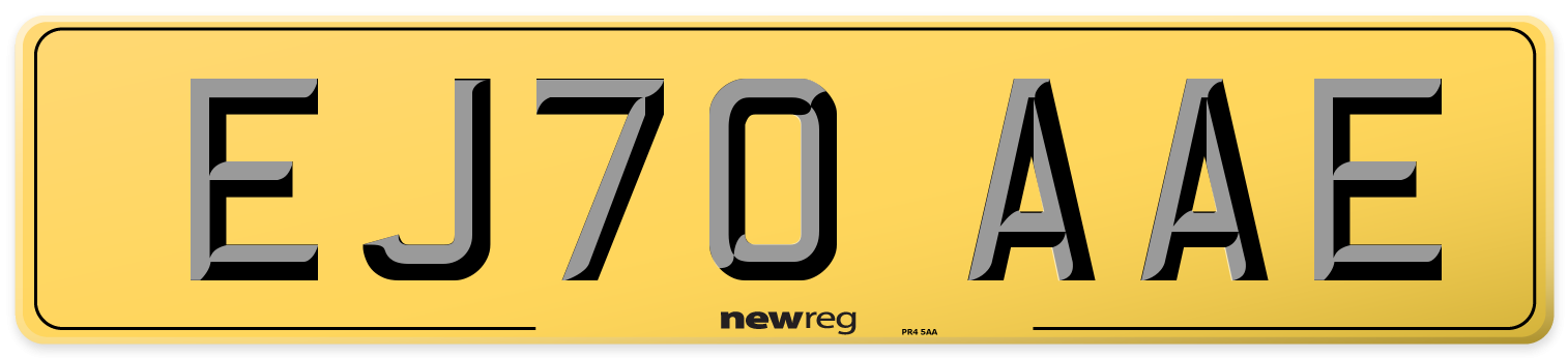 EJ70 AAE Rear Number Plate