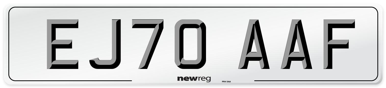 EJ70 AAF Front Number Plate