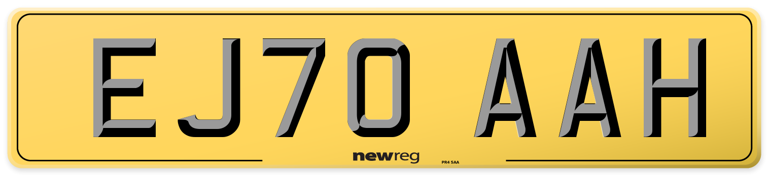 EJ70 AAH Rear Number Plate