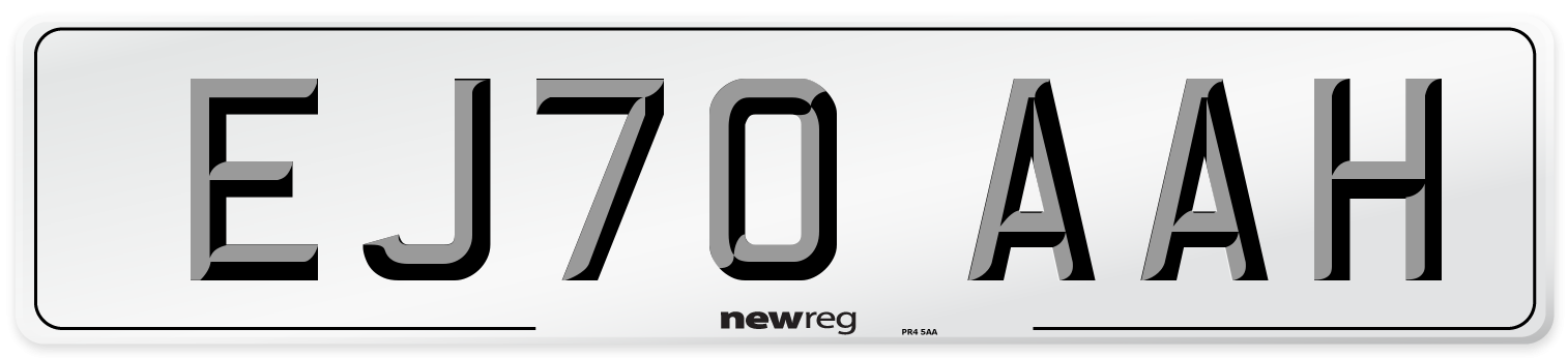 EJ70 AAH Front Number Plate