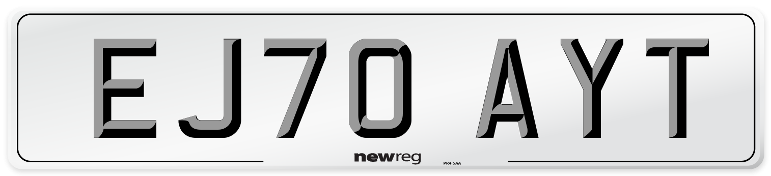 EJ70 AYT Front Number Plate